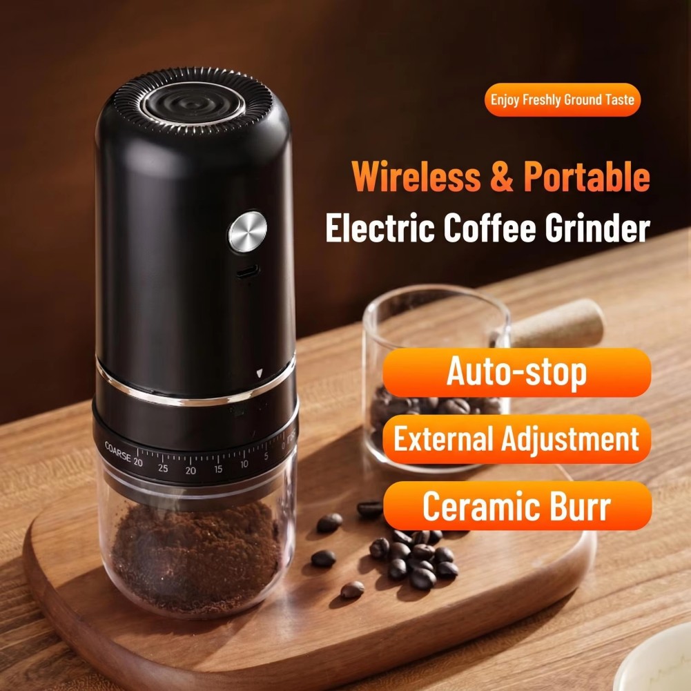 Burr Hand Grinder - Macinacaffè Elettrico con Macine Coniche Regolabili